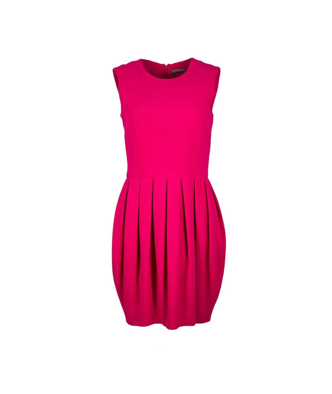 ALEXANDER MCQUEEN Фуксия ацетатный сарафан, фото 1