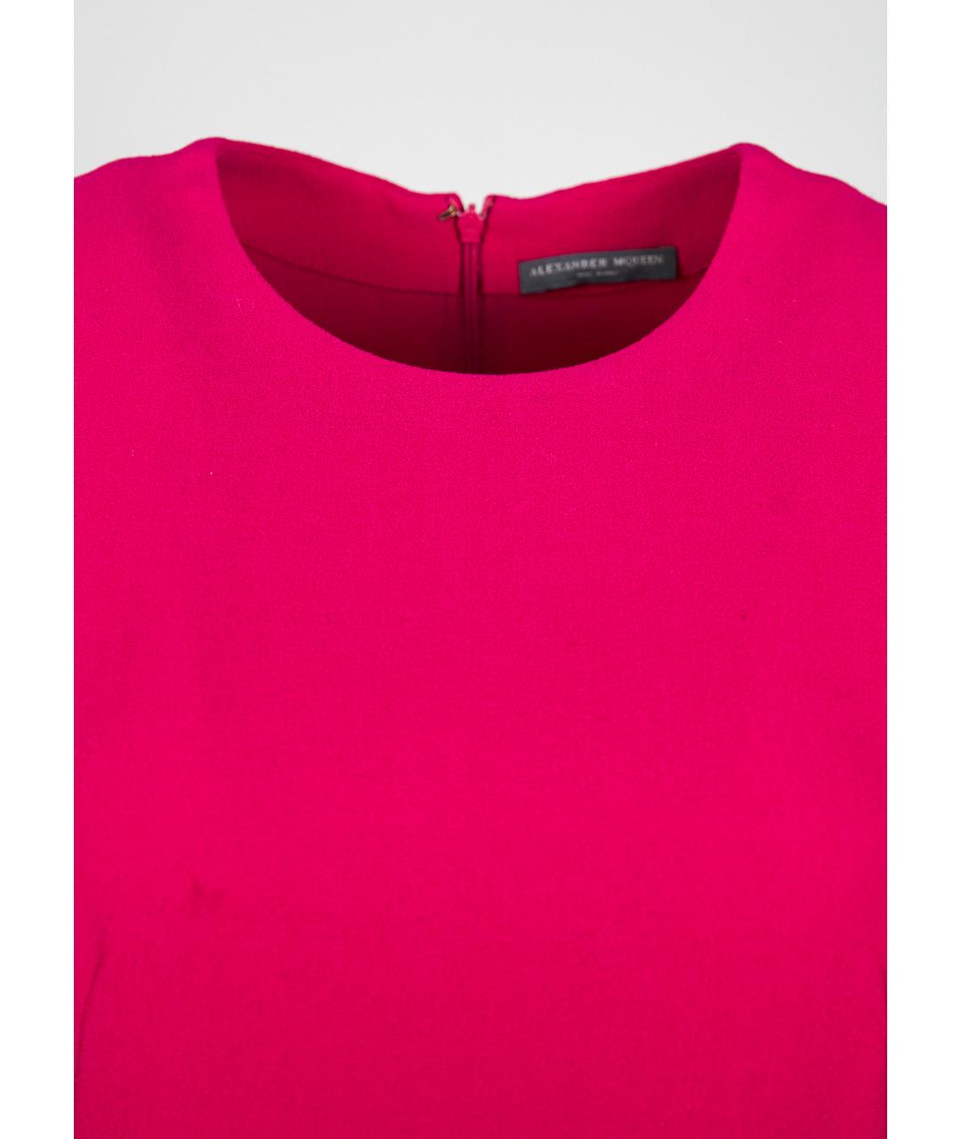 ALEXANDER MCQUEEN Фуксия ацетатный сарафан, фото 3