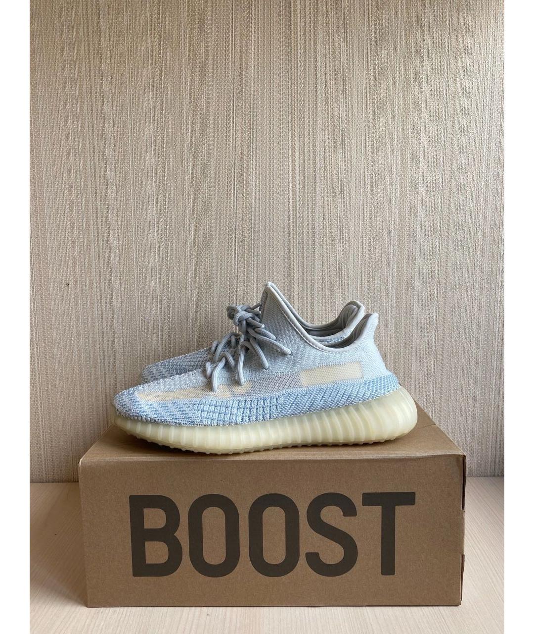 ADIDAS YEEZY Голубые текстильные низкие кроссовки / кеды, фото 4