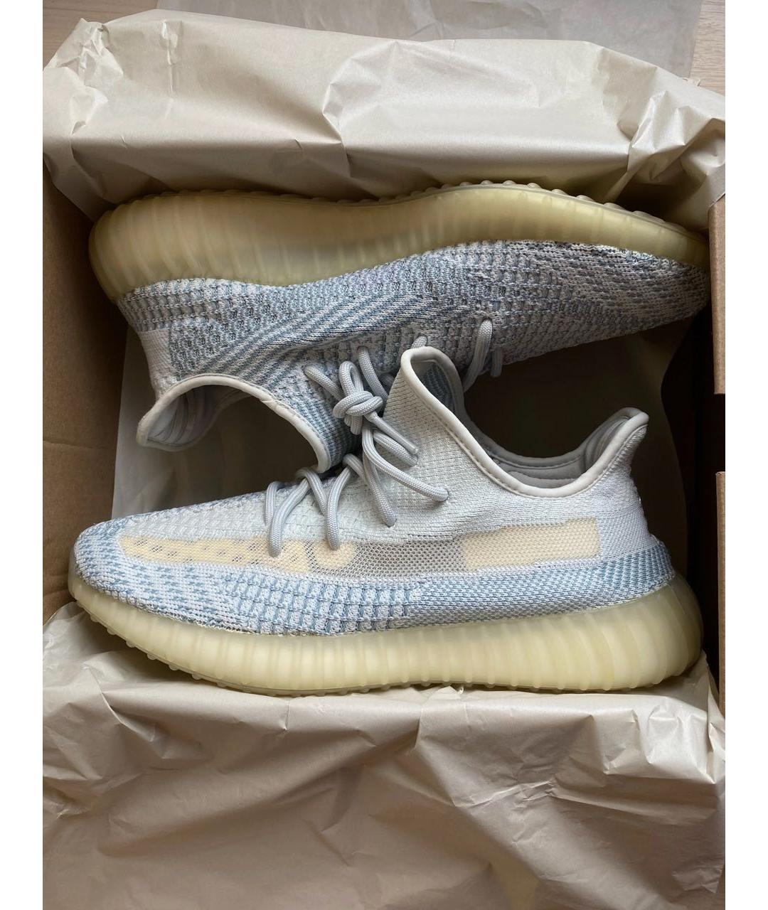 ADIDAS YEEZY Голубые текстильные низкие кроссовки / кеды, фото 2