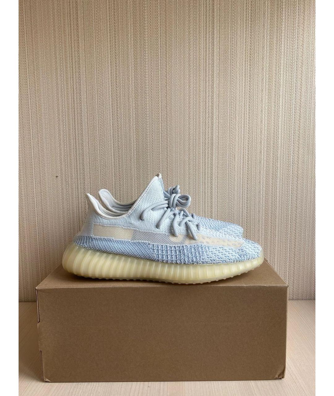 ADIDAS YEEZY Голубые текстильные низкие кроссовки / кеды, фото 3