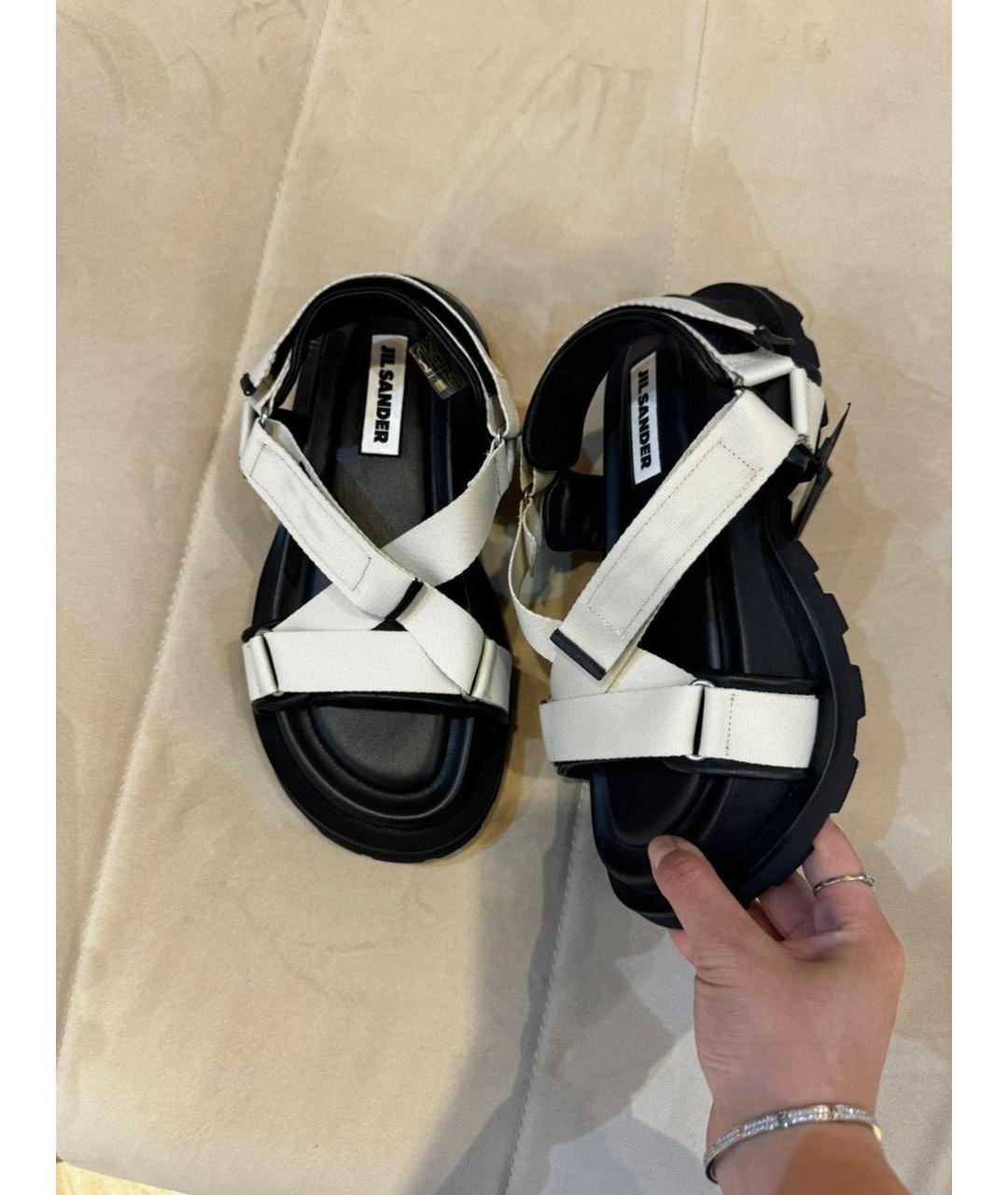 JIL SANDER Белые сандалии, фото 2