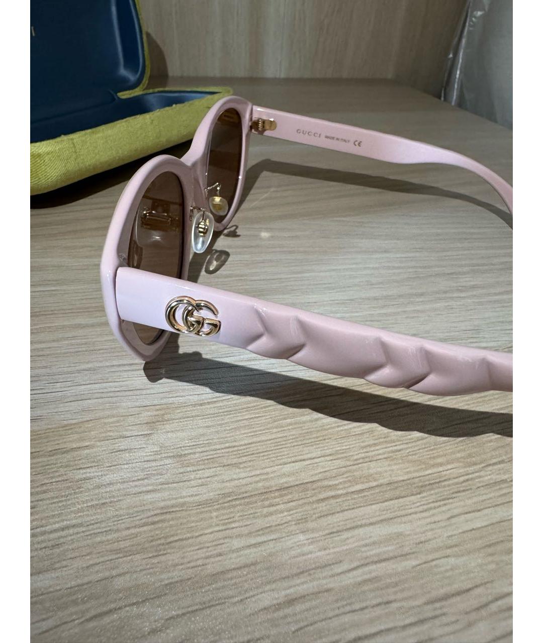 GUCCI Розовые пластиковые солнцезащитные очки, фото 3