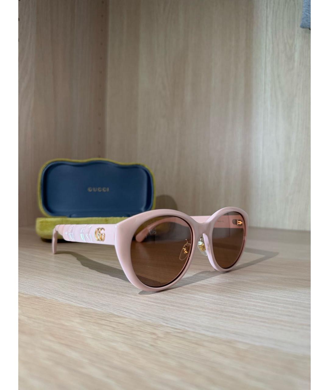 GUCCI Розовые пластиковые солнцезащитные очки, фото 6