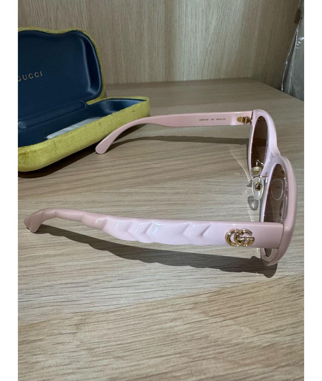 GUCCI Розовые пластиковые солнцезащитные очки, фото 2