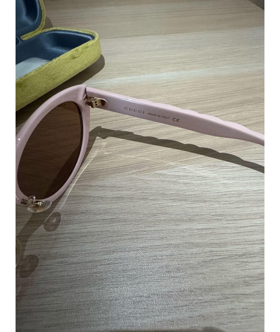 GUCCI Розовые пластиковые солнцезащитные очки, фото 5