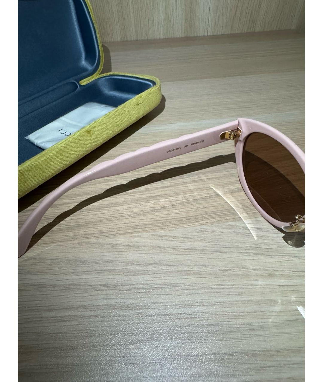 GUCCI Розовые пластиковые солнцезащитные очки, фото 4