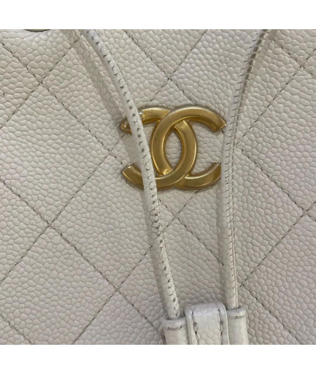 CHANEL Белая кожаная сумка через плечо, фото 8