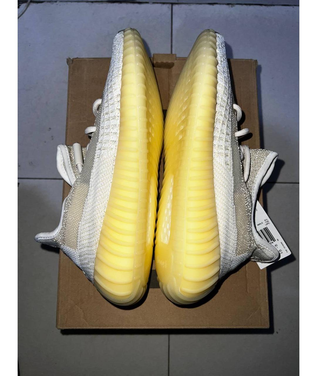 ADIDAS YEEZY Бежевые текстильные низкие кроссовки / кеды, фото 5