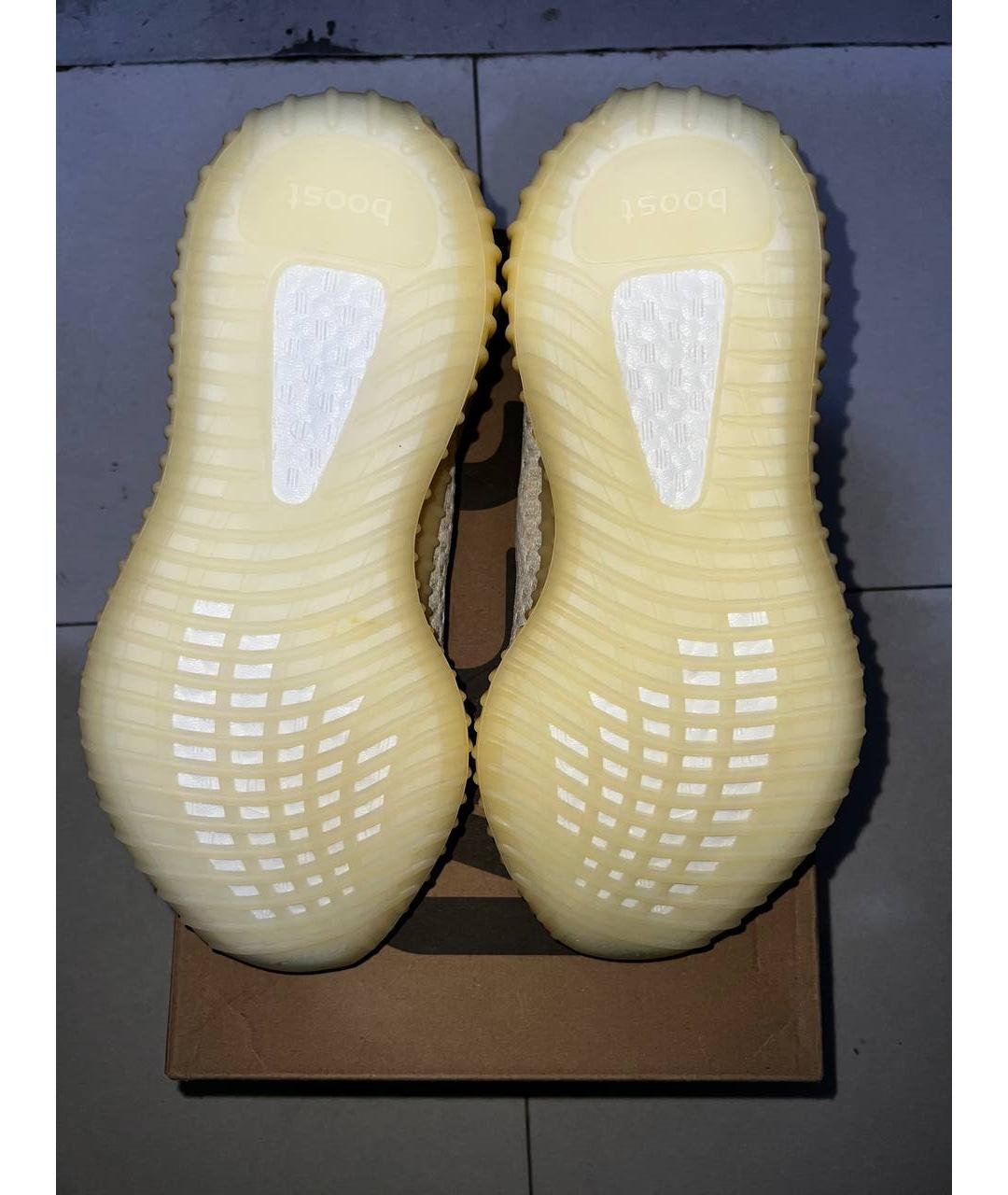 ADIDAS YEEZY Бежевые текстильные низкие кроссовки / кеды, фото 4
