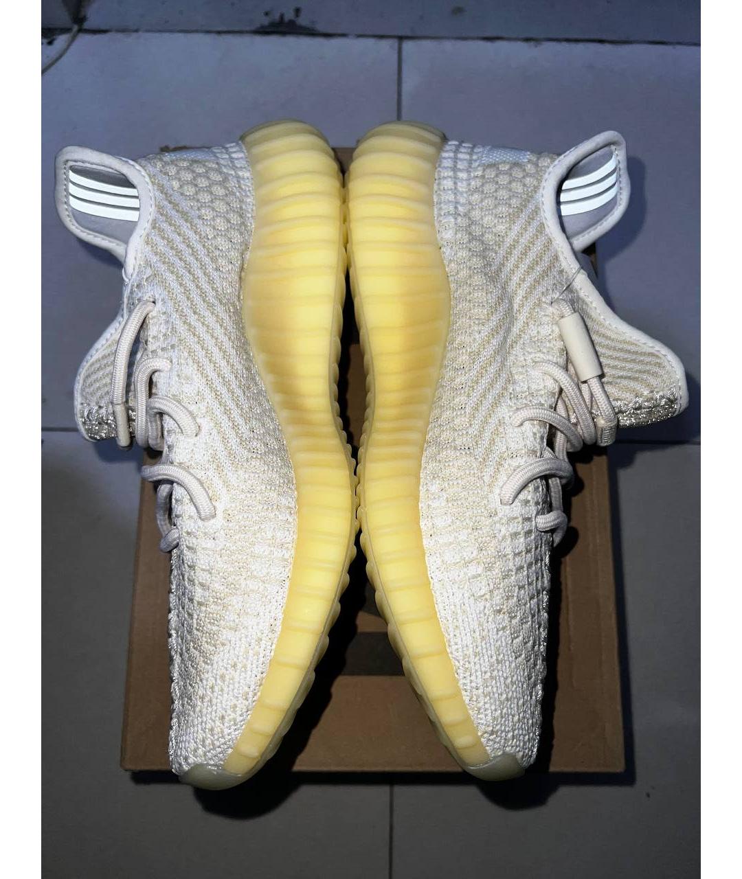 ADIDAS YEEZY Бежевые текстильные низкие кроссовки / кеды, фото 3
