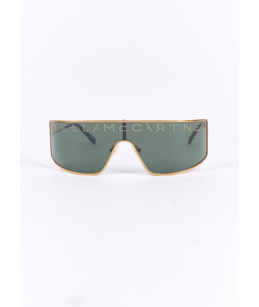 STELLA MCCARTNEY Золотые металлические солнцезащитные очки, фото 2
