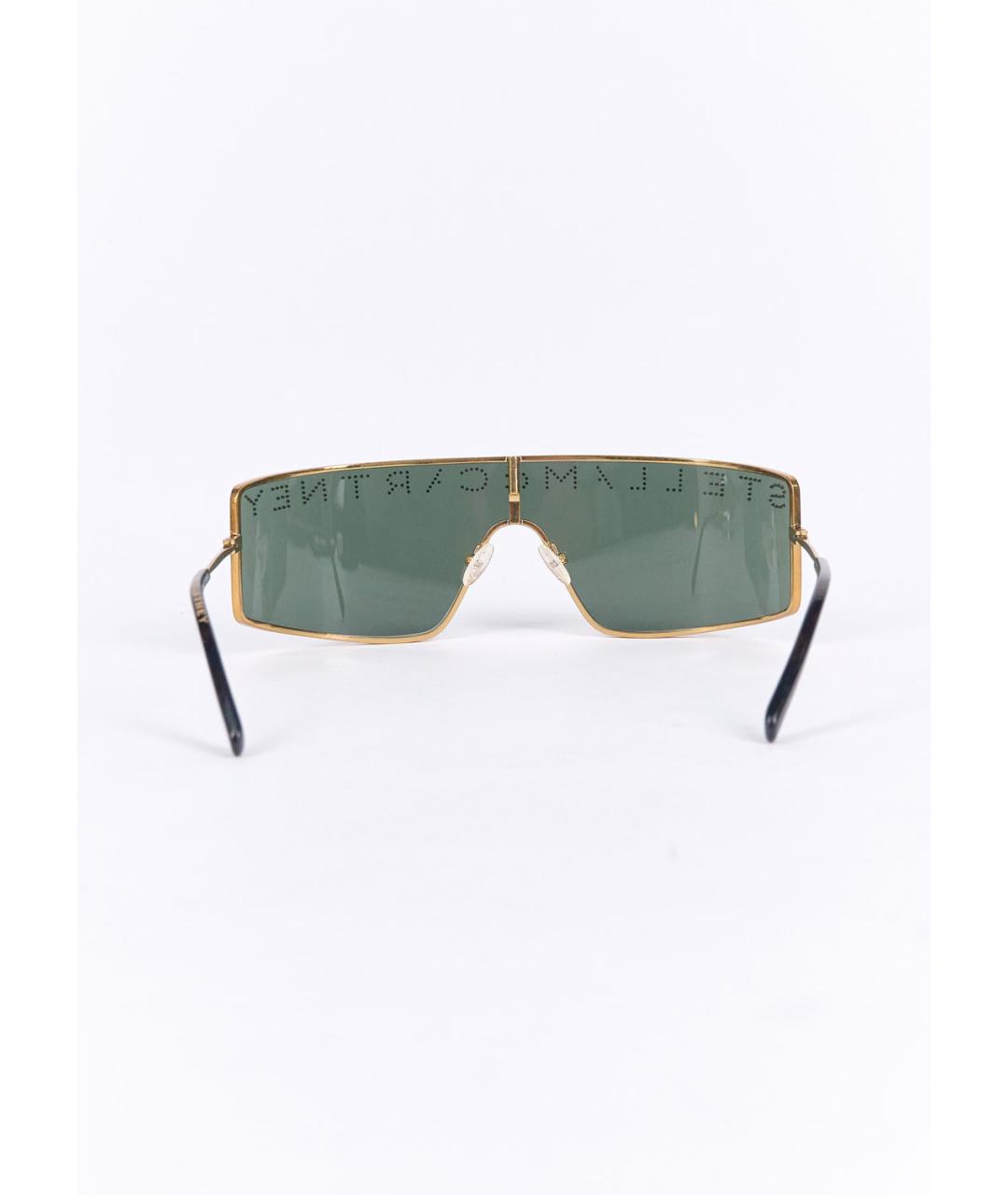 STELLA MCCARTNEY Золотые металлические солнцезащитные очки, фото 4