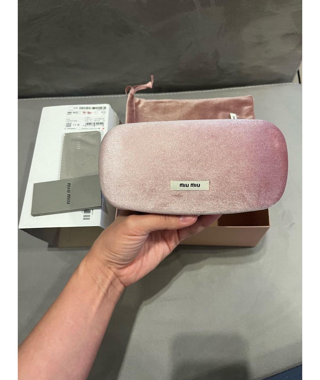 MIU MIU Коричневые металлические солнцезащитные очки, фото 4