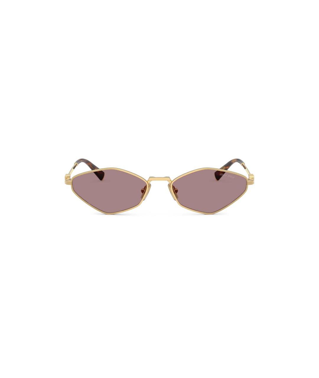 MIU MIU Коричневые металлические солнцезащитные очки, фото 2