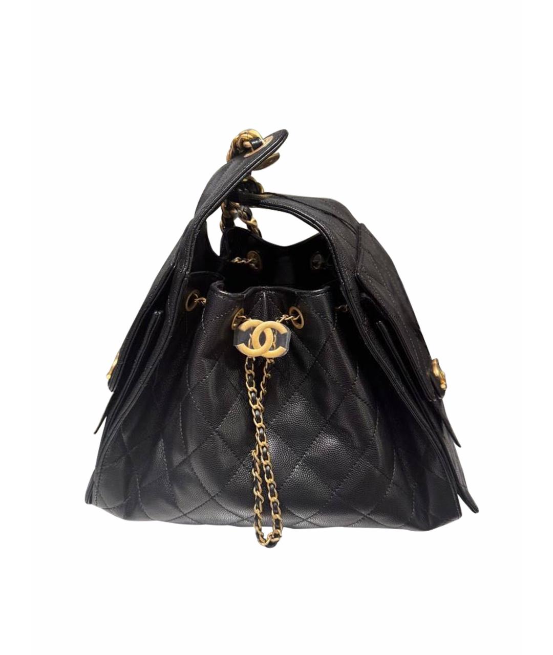 CHANEL Черная кожаная сумка тоут, фото 1