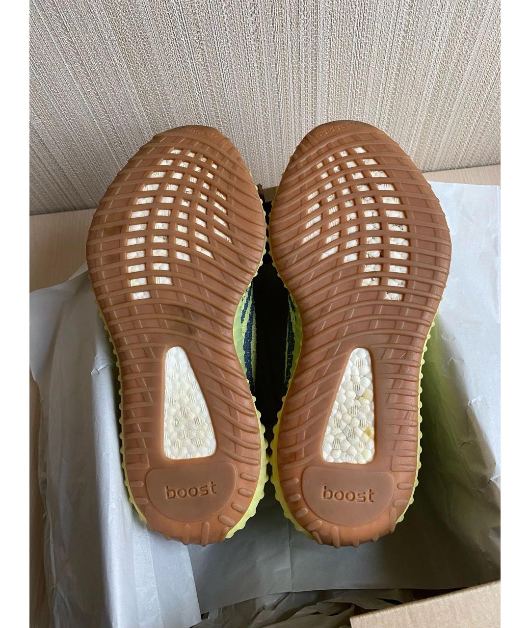 ADIDAS YEEZY Зеленые текстильные низкие кроссовки / кеды, фото 5