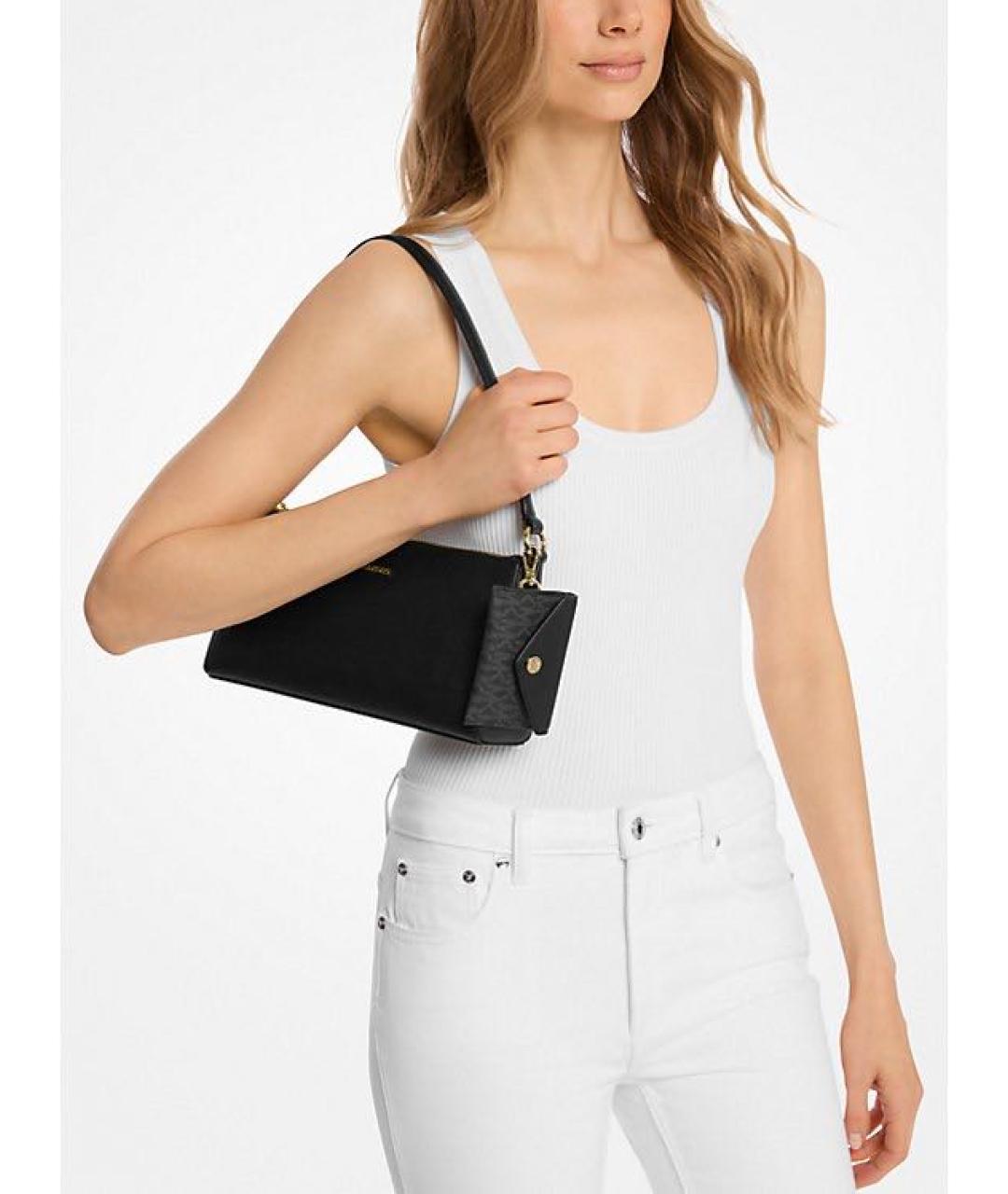 MICHAEL KORS Черная кожаная сумка с короткими ручками, фото 4