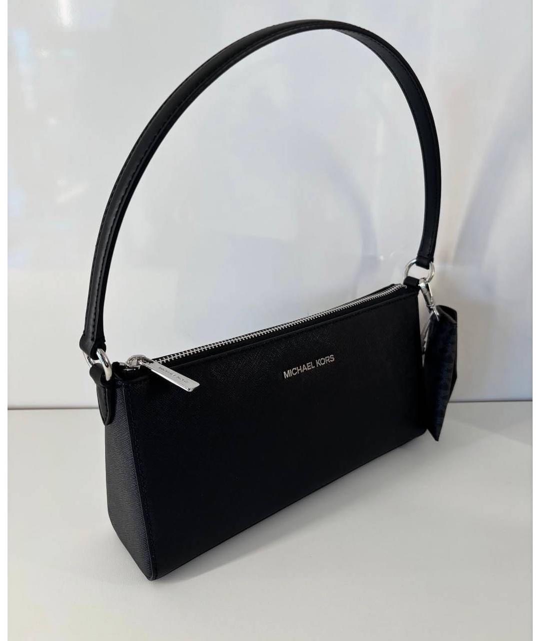 MICHAEL KORS Черная кожаная сумка с короткими ручками, фото 2