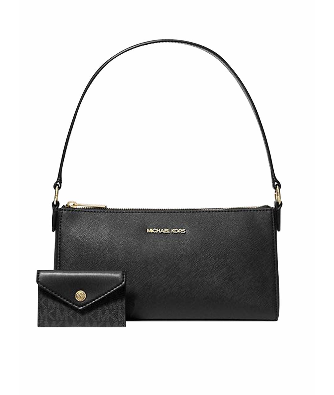 MICHAEL KORS Черная кожаная сумка с короткими ручками, фото 1