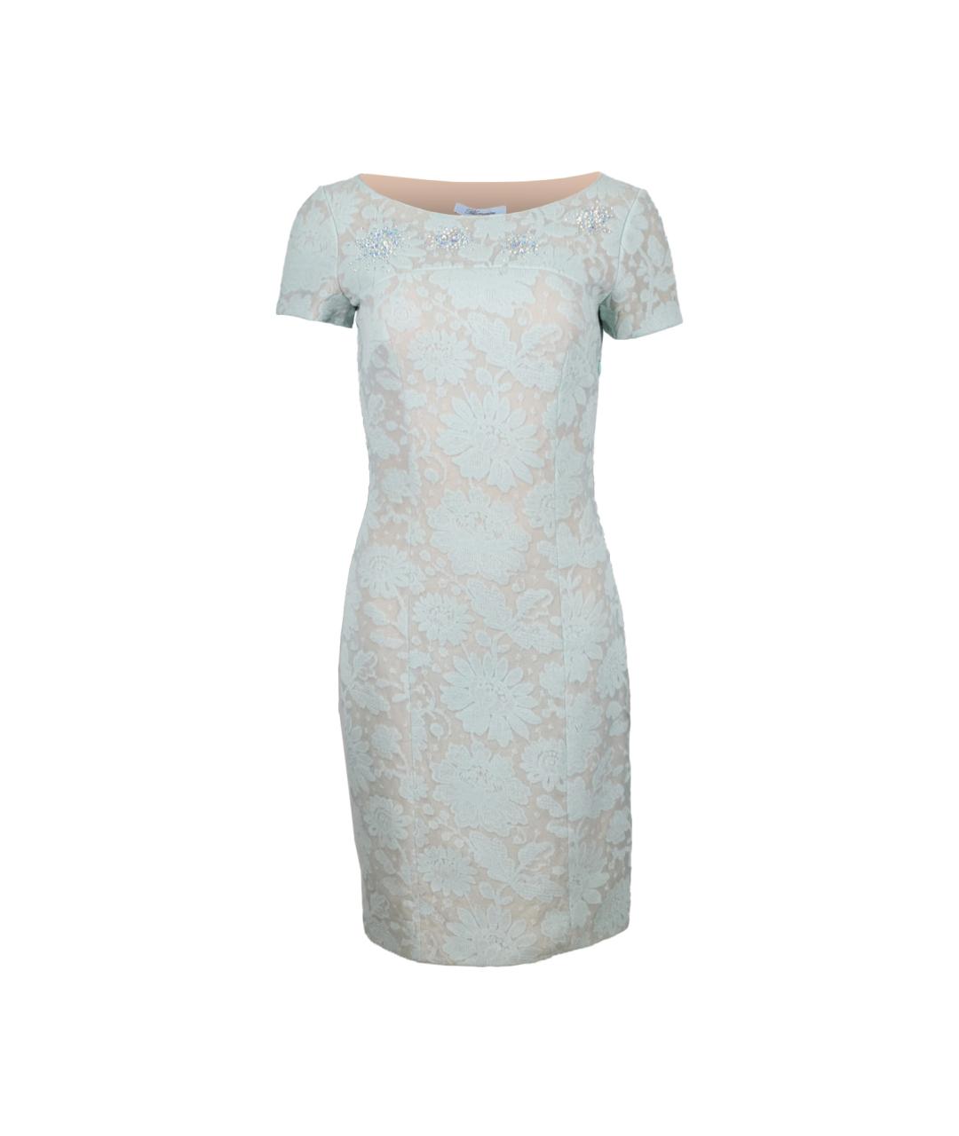BLUMARINE Голубое ацетатное повседневное платье, фото 1