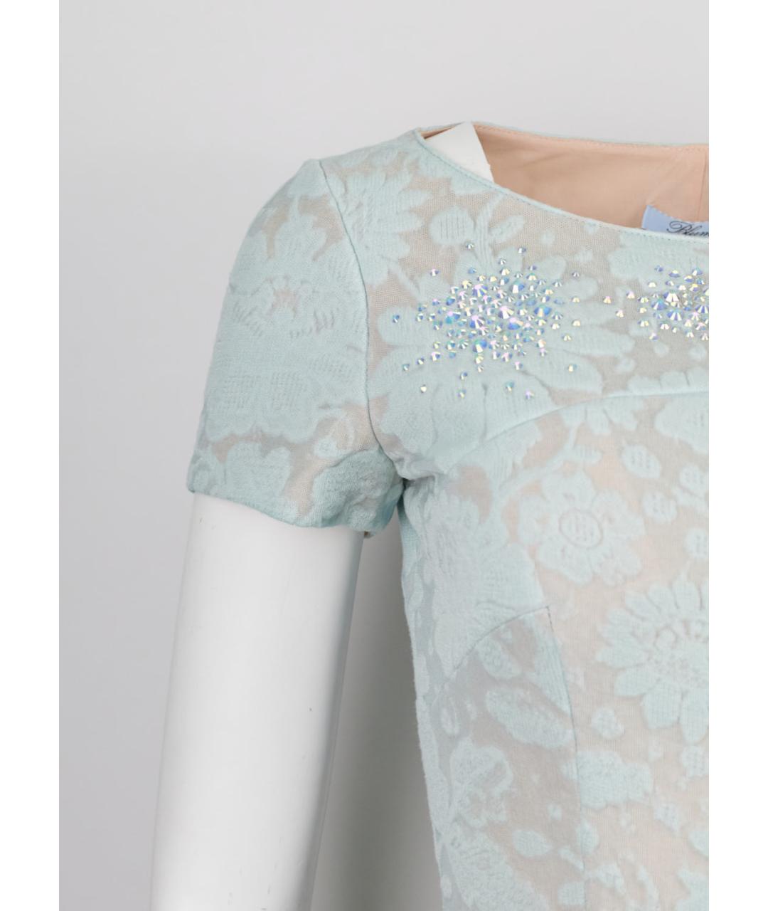 BLUMARINE Голубое ацетатное повседневное платье, фото 2