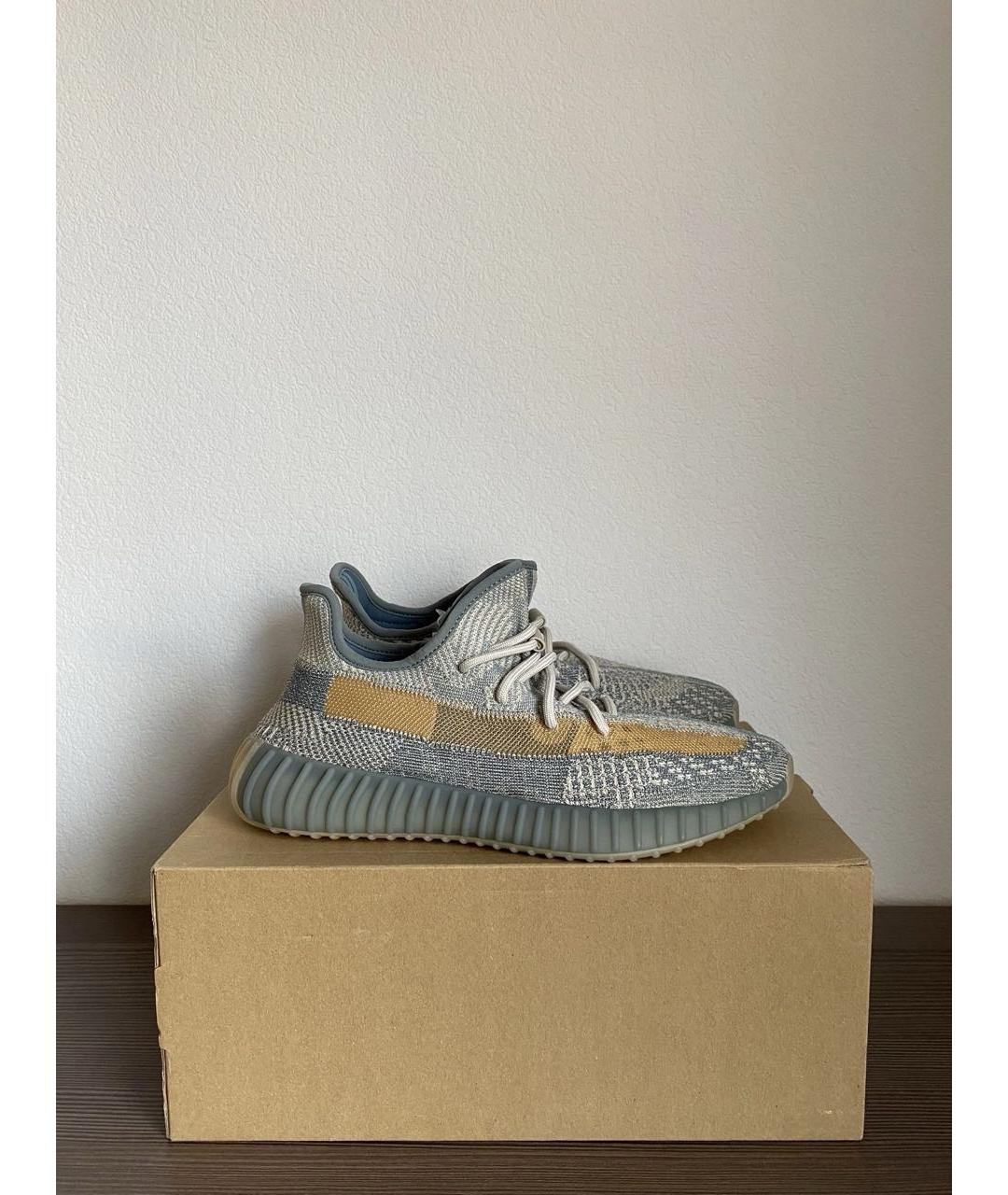 ADIDAS YEEZY Серые текстильные низкие кроссовки / кеды, фото 3