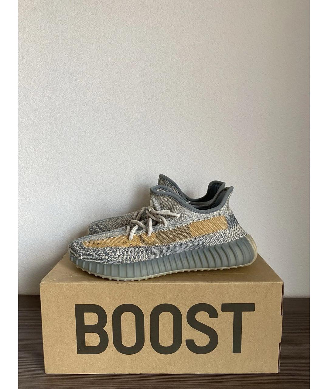 ADIDAS YEEZY Серые текстильные низкие кроссовки / кеды, фото 2