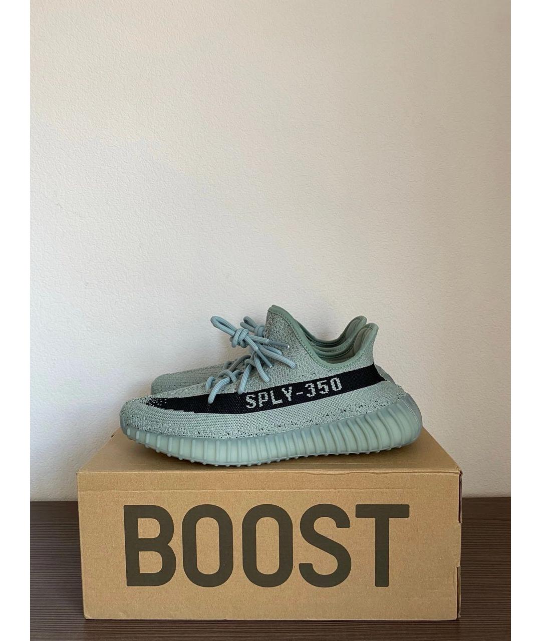 ADIDAS YEEZY Бирюзовые текстильные низкие кроссовки / кеды, фото 3