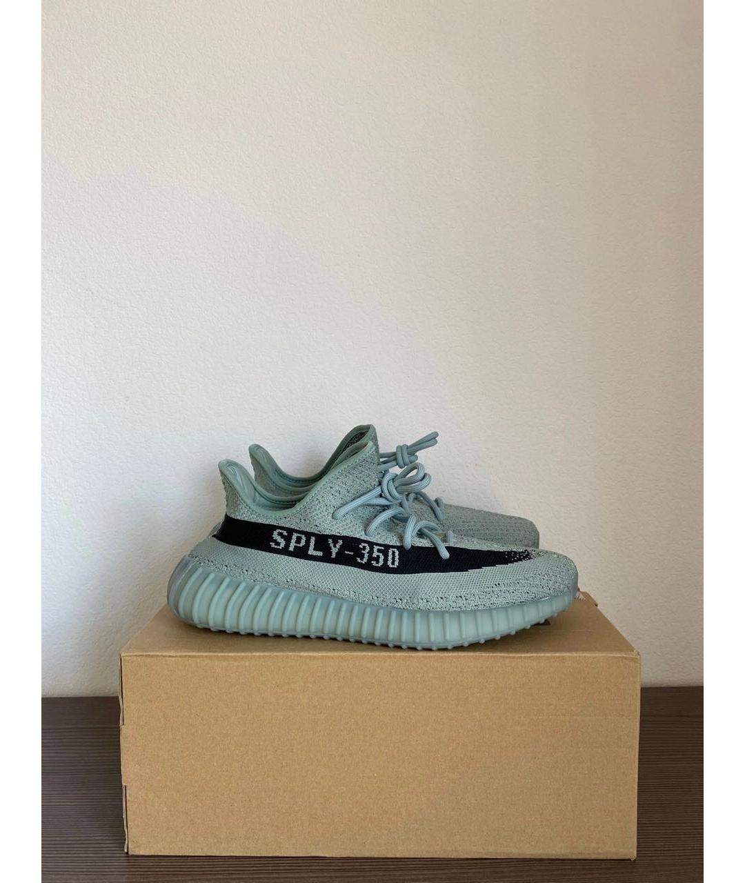 ADIDAS YEEZY Бирюзовые текстильные низкие кроссовки / кеды, фото 4