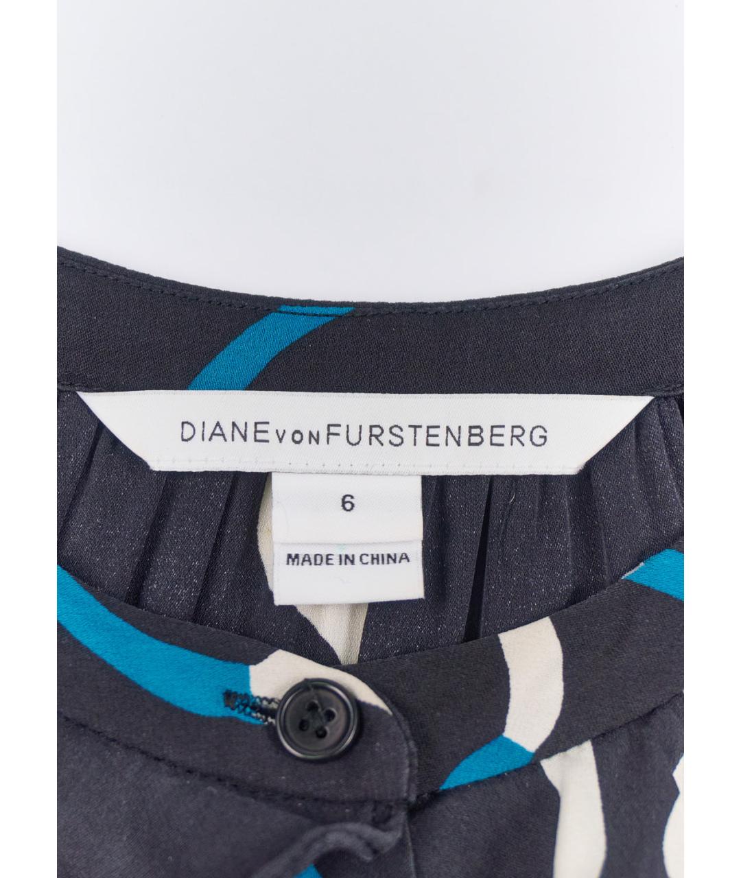 DIANE VON FURSTENBERG Черное шелковое повседневное платье, фото 5