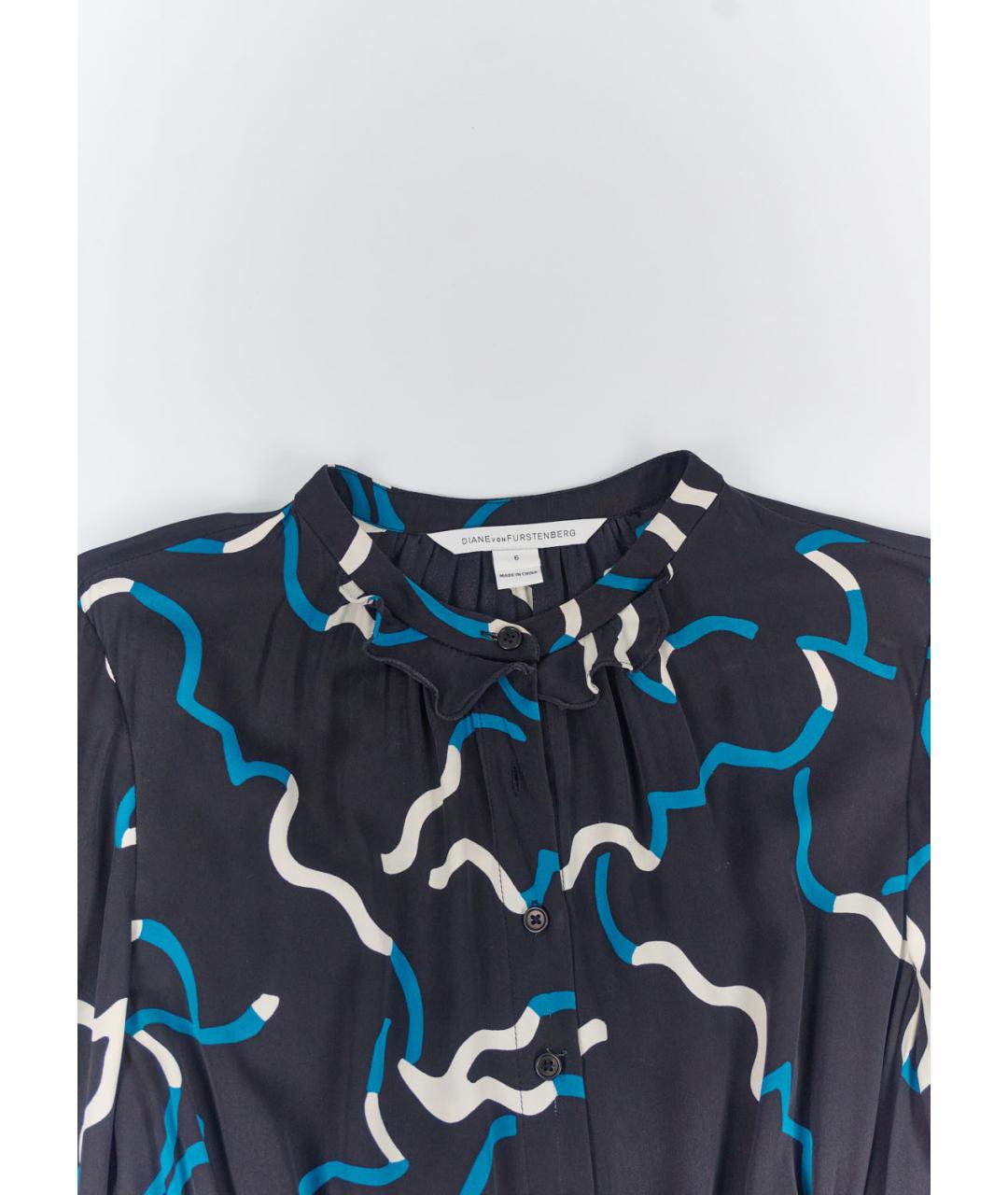 DIANE VON FURSTENBERG Черное шелковое повседневное платье, фото 3