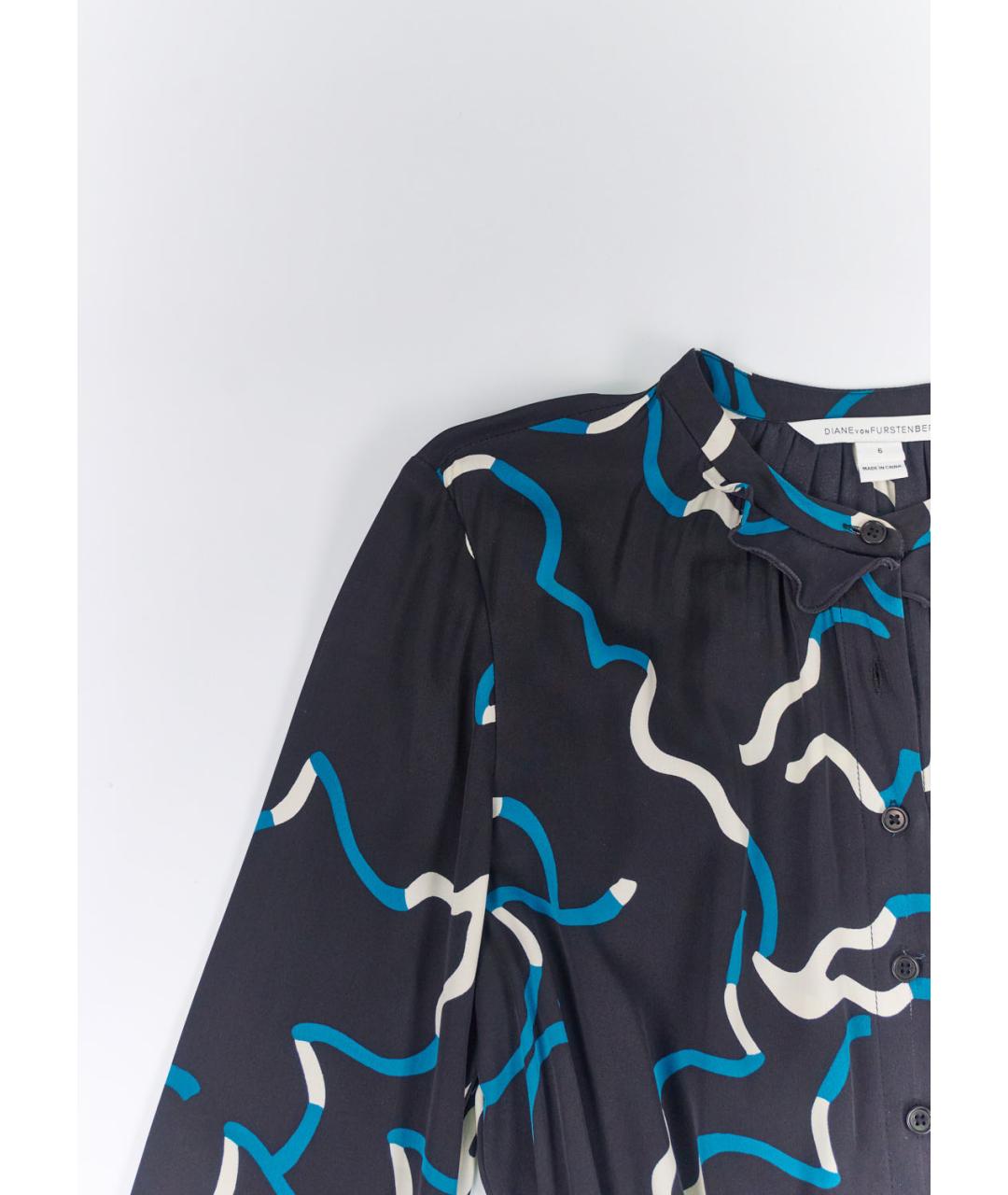 DIANE VON FURSTENBERG Черное шелковое повседневное платье, фото 2