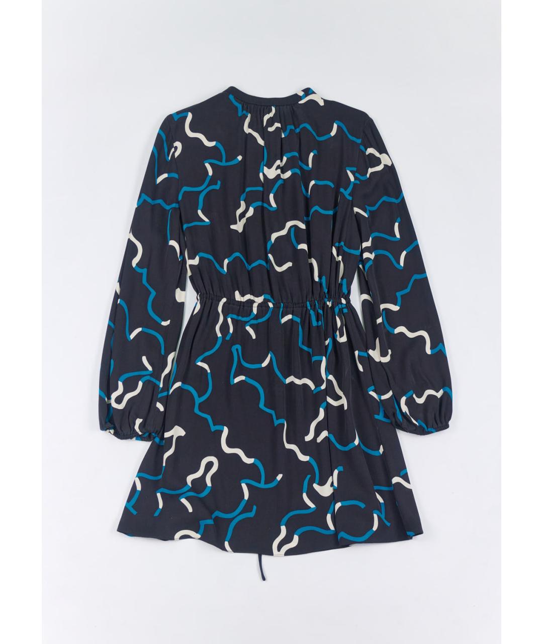 DIANE VON FURSTENBERG Черное шелковое повседневное платье, фото 4