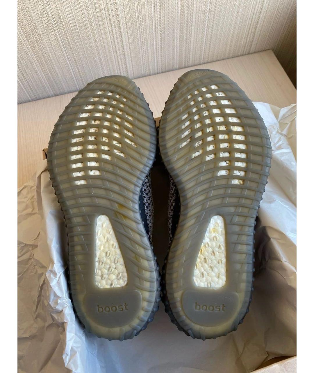 ADIDAS YEEZY Бежевые текстильные низкие кроссовки / кеды, фото 4