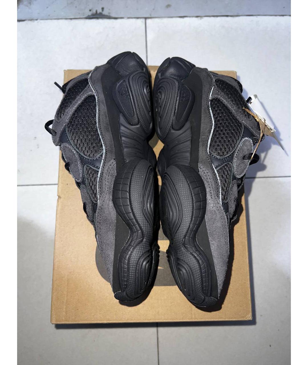 ADIDAS YEEZY Черные замшевые высокие кроссовки / кеды, фото 3