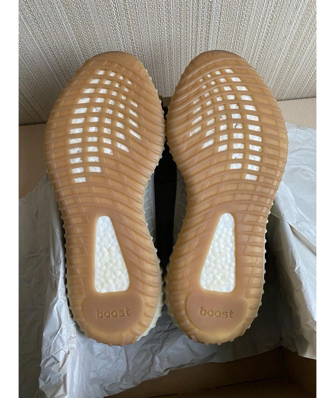 ADIDAS YEEZY Бежевые текстильные низкие кроссовки / кеды, фото 5