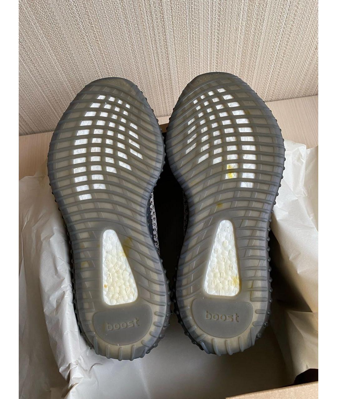 ADIDAS YEEZY Серые текстильные низкие кроссовки / кеды, фото 4