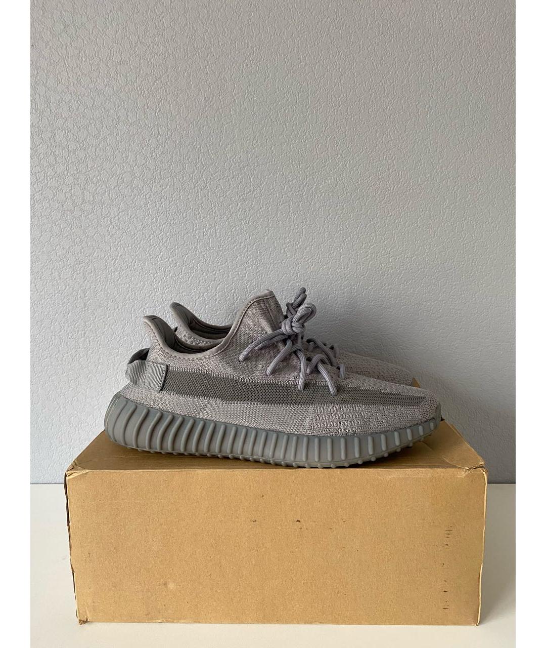 ADIDAS YEEZY Серые текстильные низкие кроссовки / кеды, фото 3