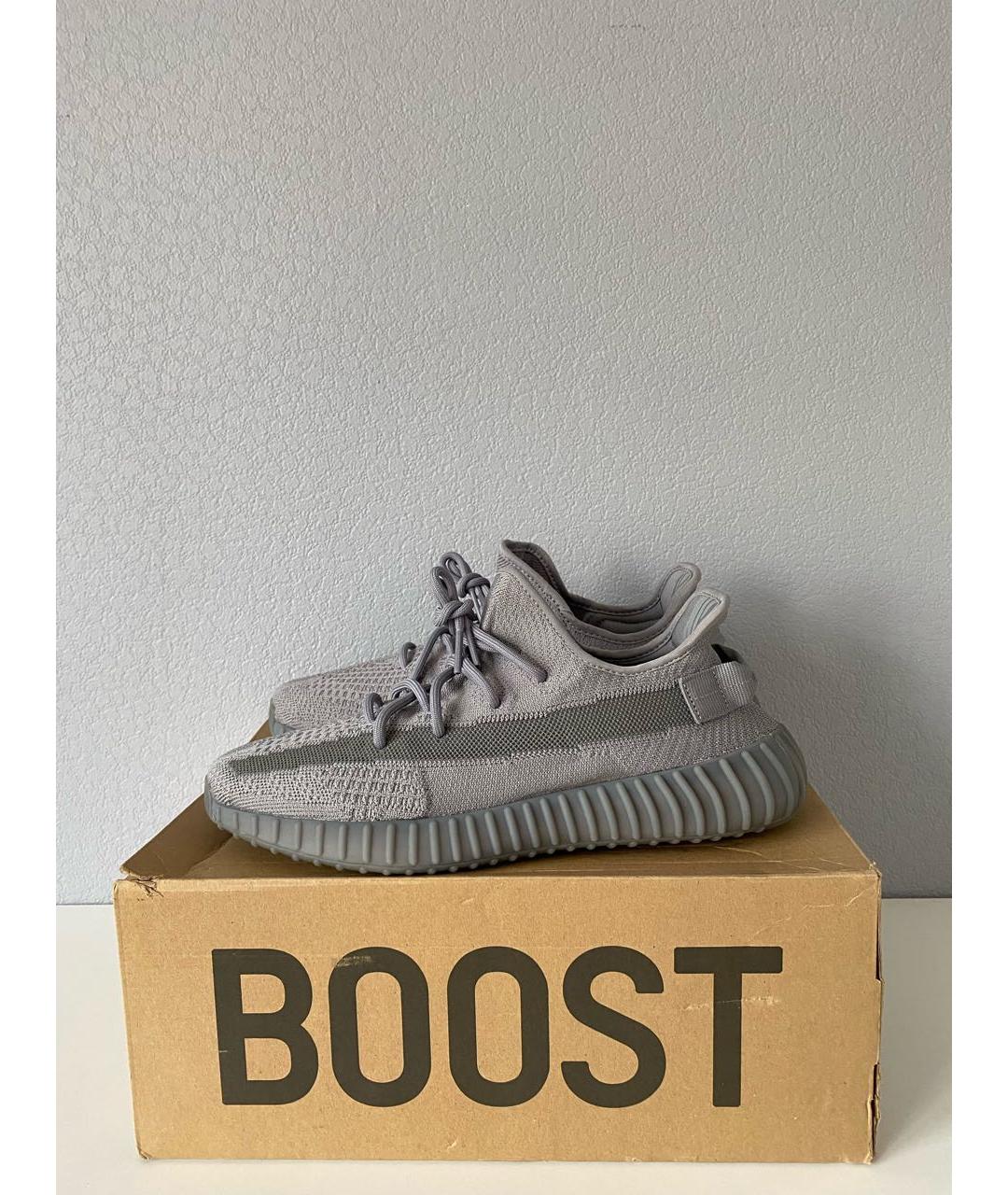ADIDAS YEEZY Серые текстильные низкие кроссовки / кеды, фото 2