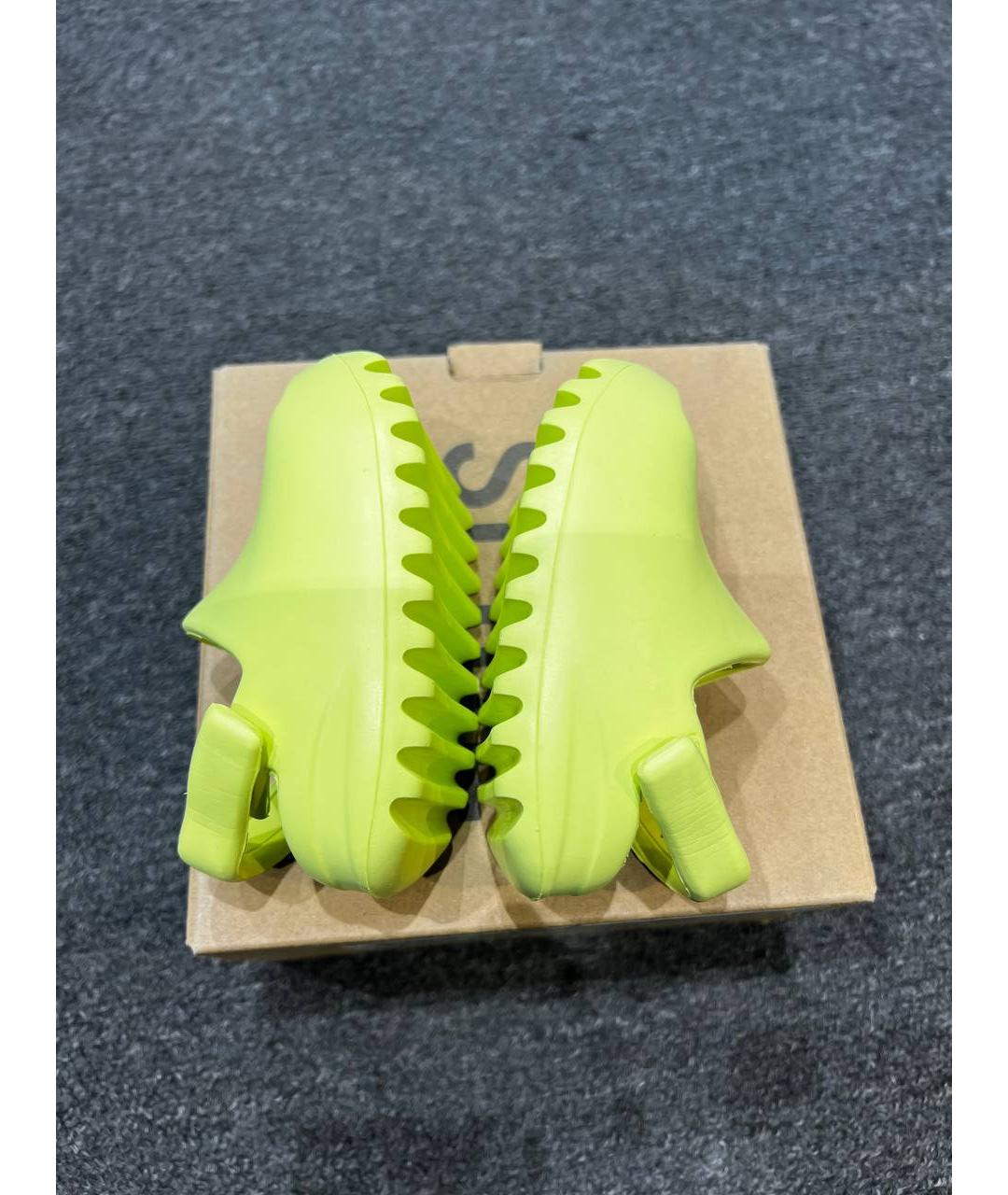 ADIDAS YEEZY Салатовые резиновые сандалии и шлепанцы, фото 5