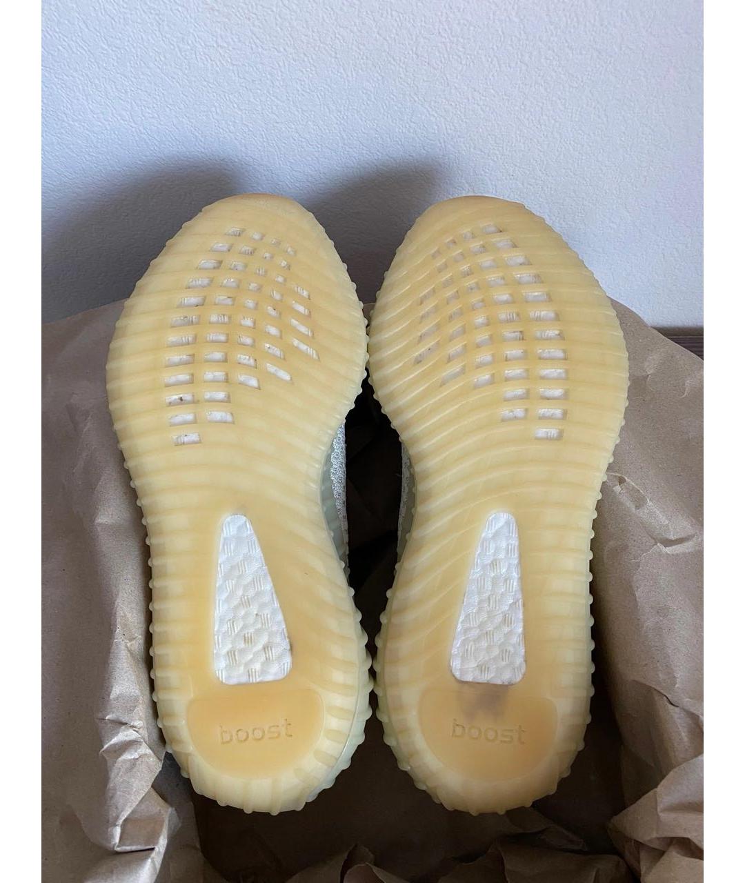ADIDAS YEEZY Горчичные текстильные низкие кроссовки / кеды, фото 4