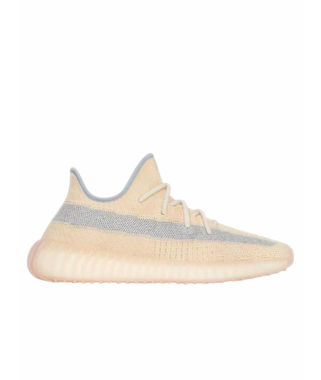 ADIDAS YEEZY Горчичные текстильные низкие кроссовки / кеды, фото 5