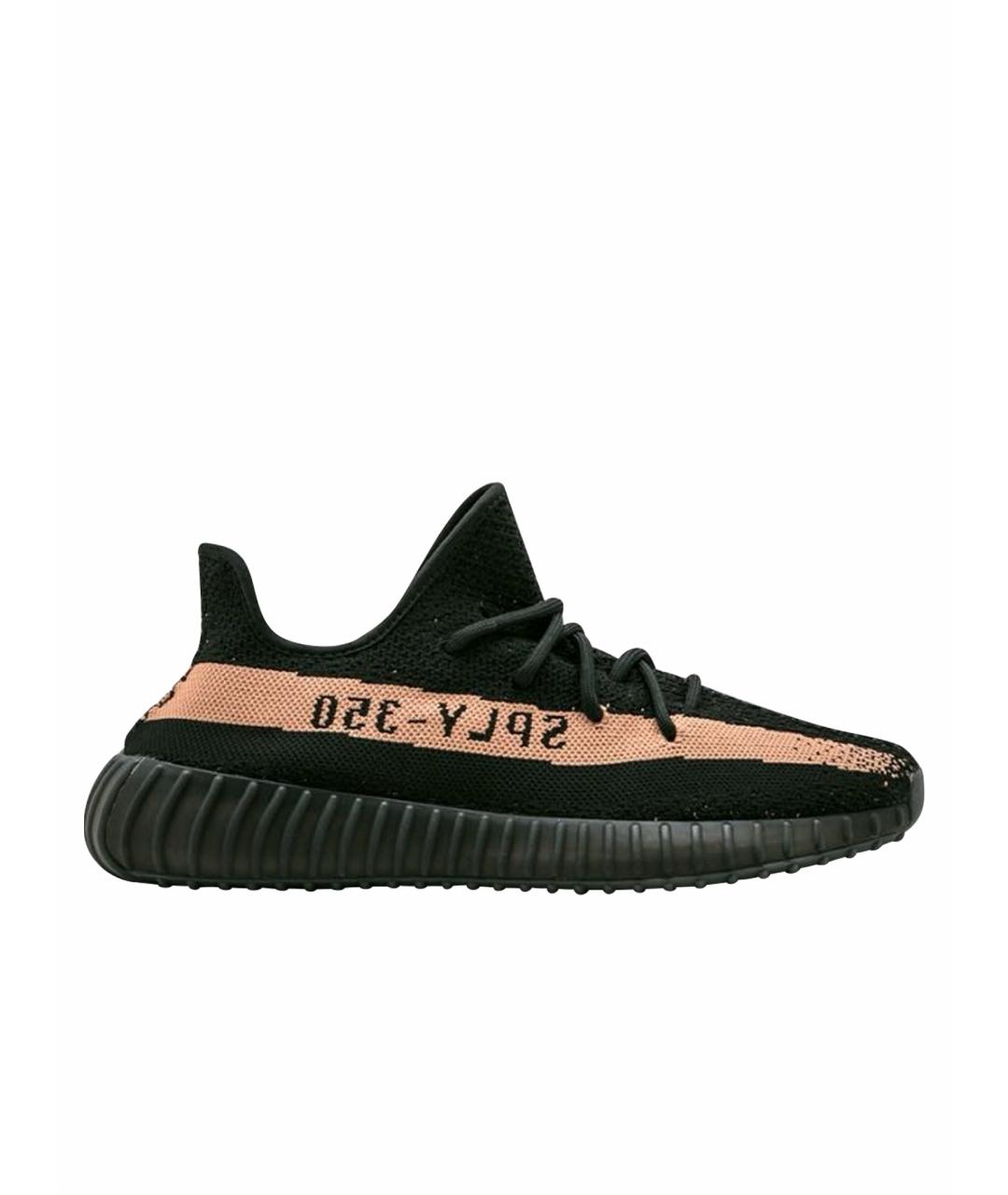 ADIDAS YEEZY Черные текстильные низкие кроссовки / кеды, фото 1