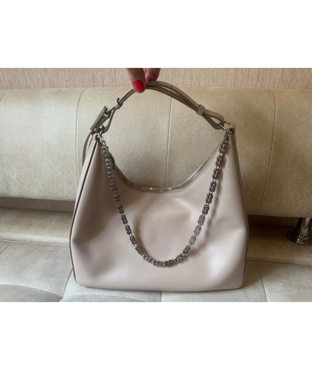 GIVENCHY Бежевая кожаная сумка с короткими ручками, фото 5