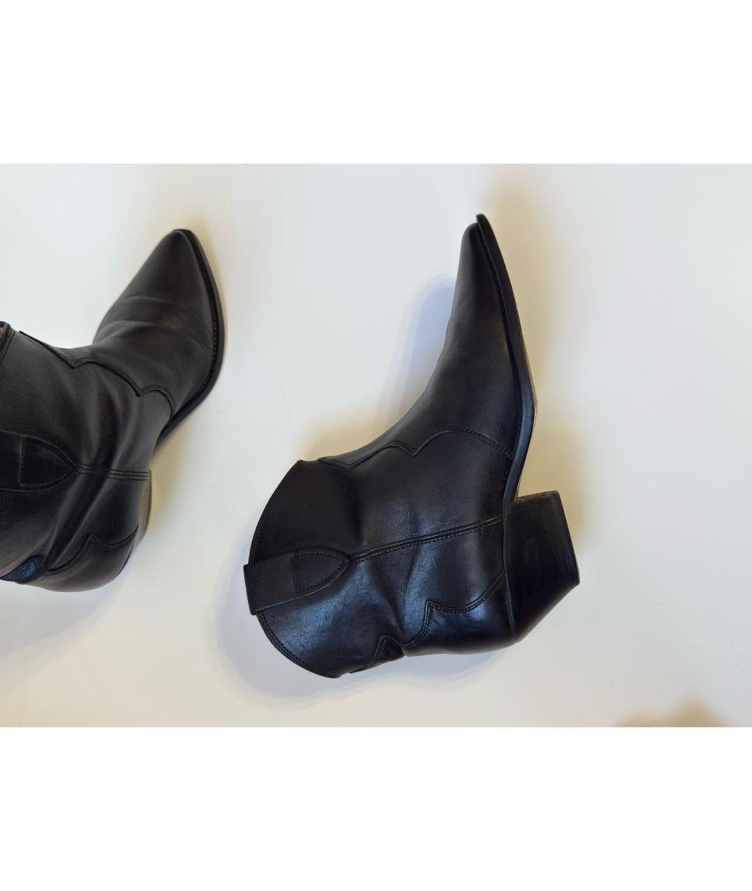 ISABEL MARANT Черные кожаные полусапоги, фото 2