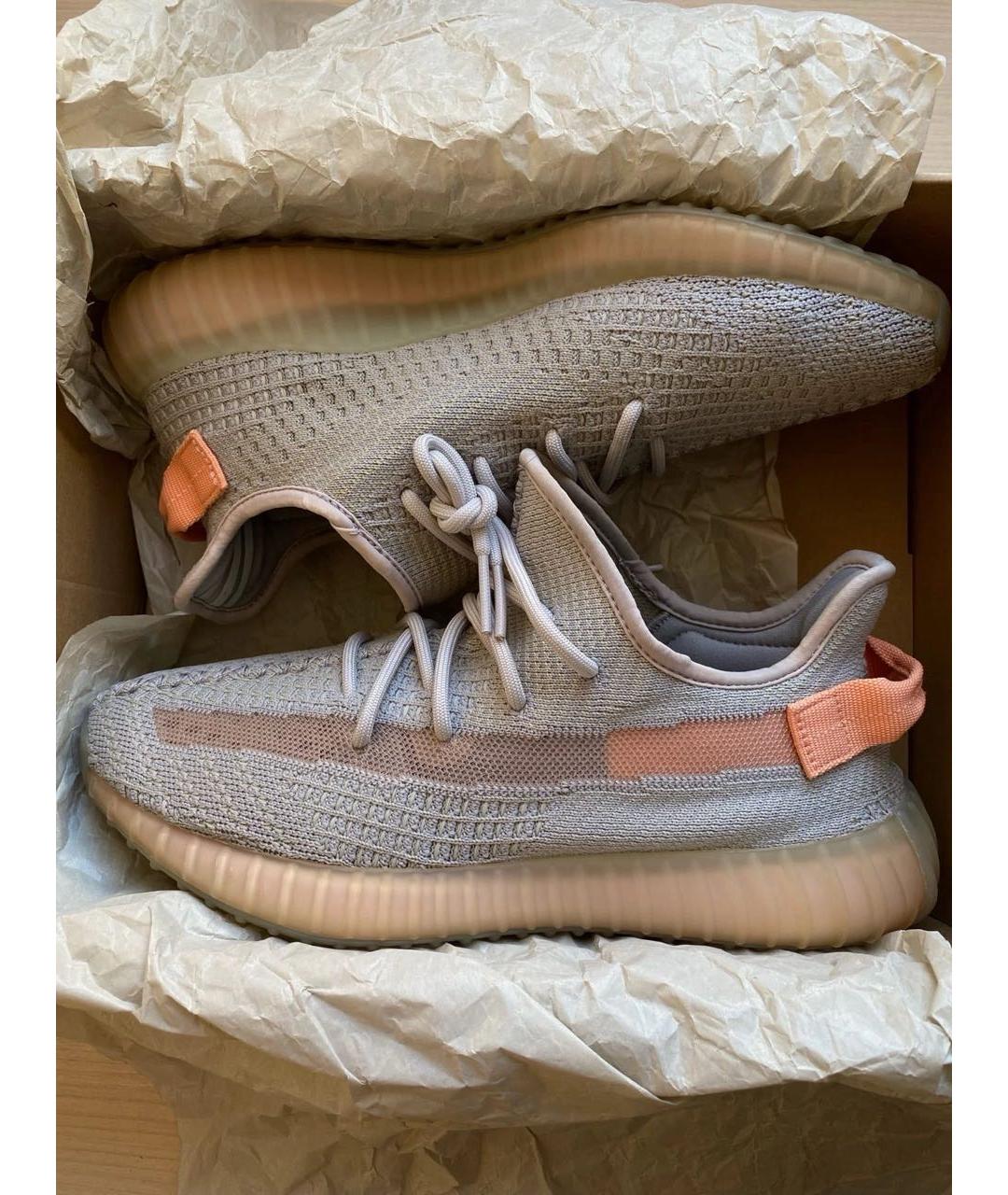 ADIDAS YEEZY Серые текстильные низкие кроссовки / кеды, фото 2