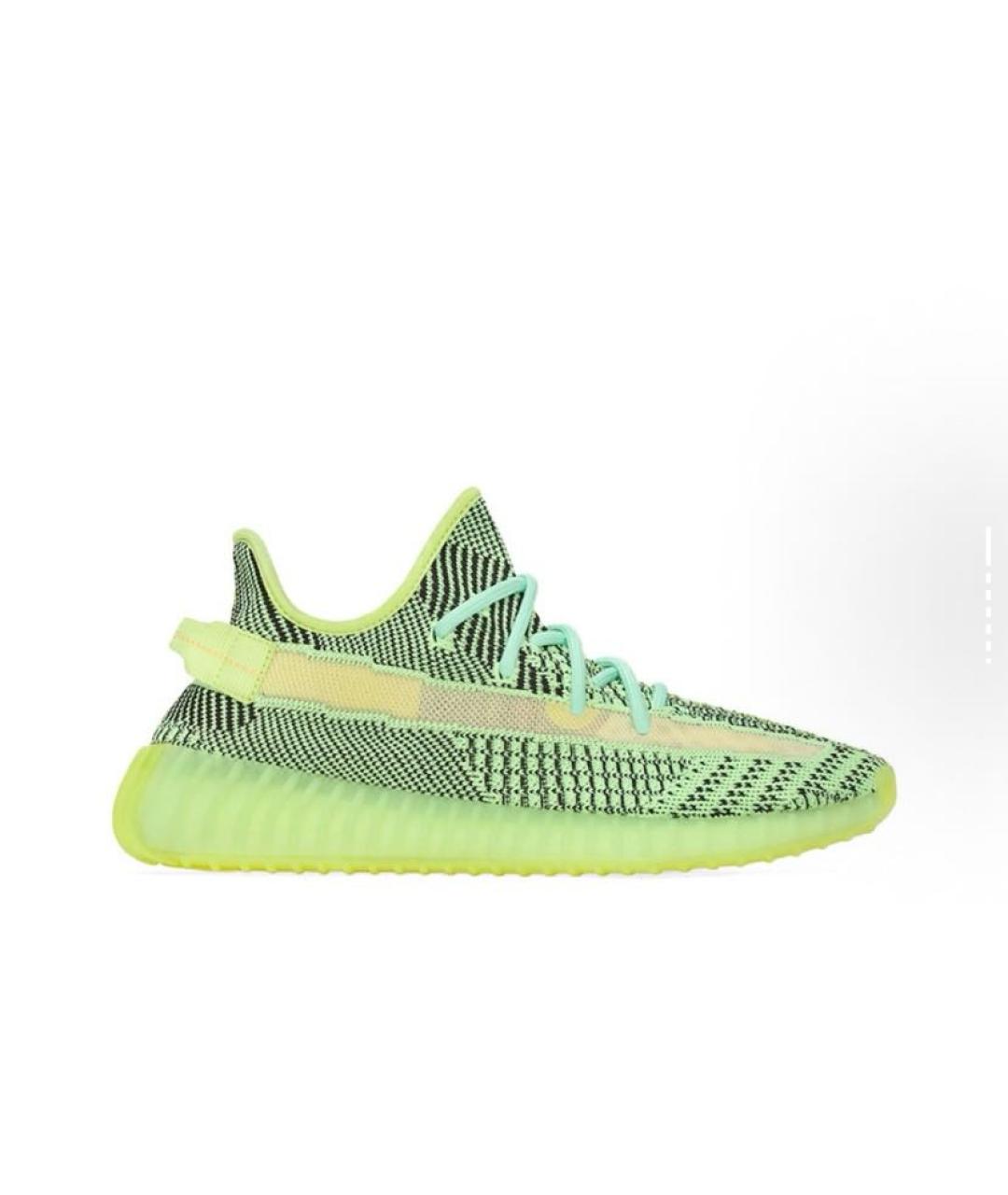 ADIDAS YEEZY Зеленые текстильные низкие кроссовки / кеды, фото 6