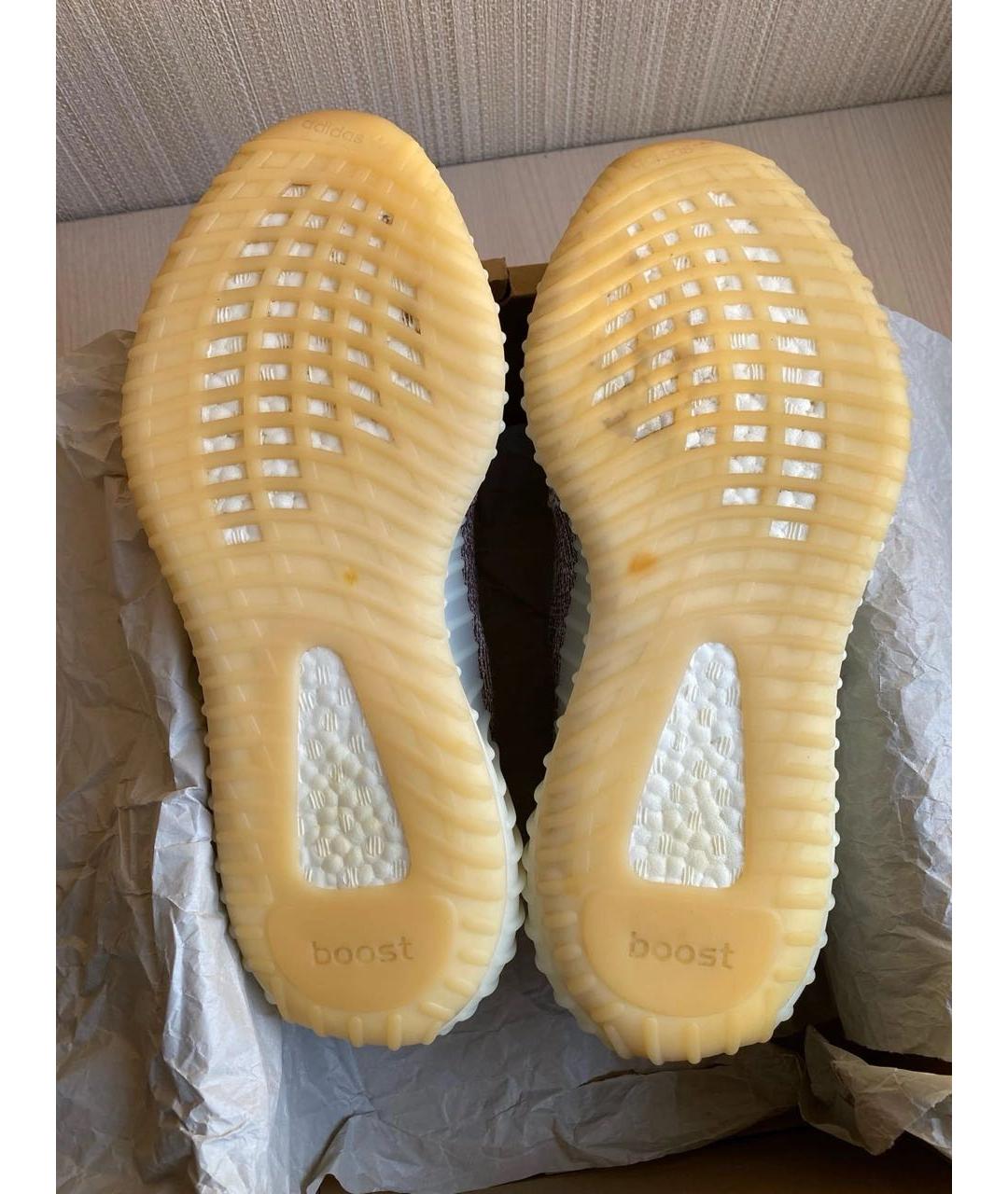 ADIDAS YEEZY Серые текстильные низкие кроссовки / кеды, фото 4