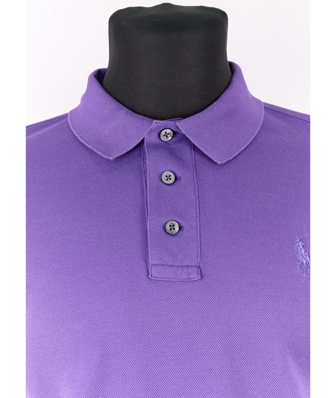 RALPH LAUREN Фиолетовое хлопковое поло с коротким рукавом, фото 3